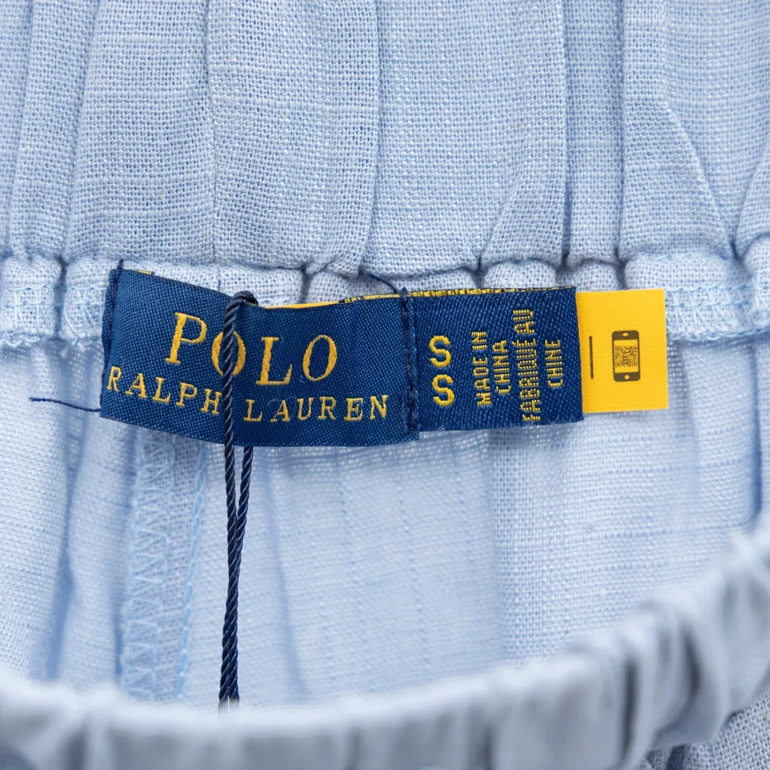 P270 top version (different currencies) You can scan the QR code to enter the official website. Style: Ralph Lauren POLO linen old money style embroidered trousers. Color: Picture color. Size: S-L. Fabric: Linen. Accessories: Full set of customized accessories. No gender distinction. Same style for men and women.